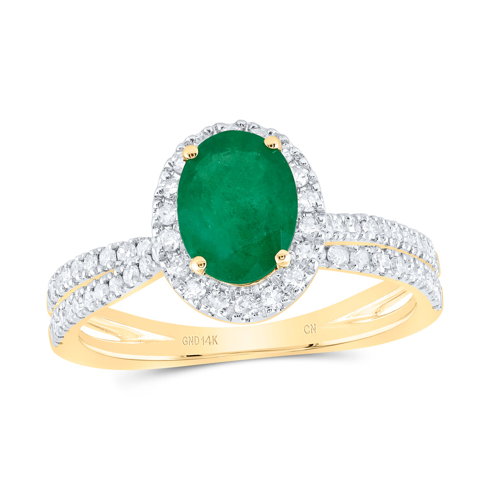 3/8CTW-DIA CN 7.5X5.5MM OV-EM NAT GEM RING