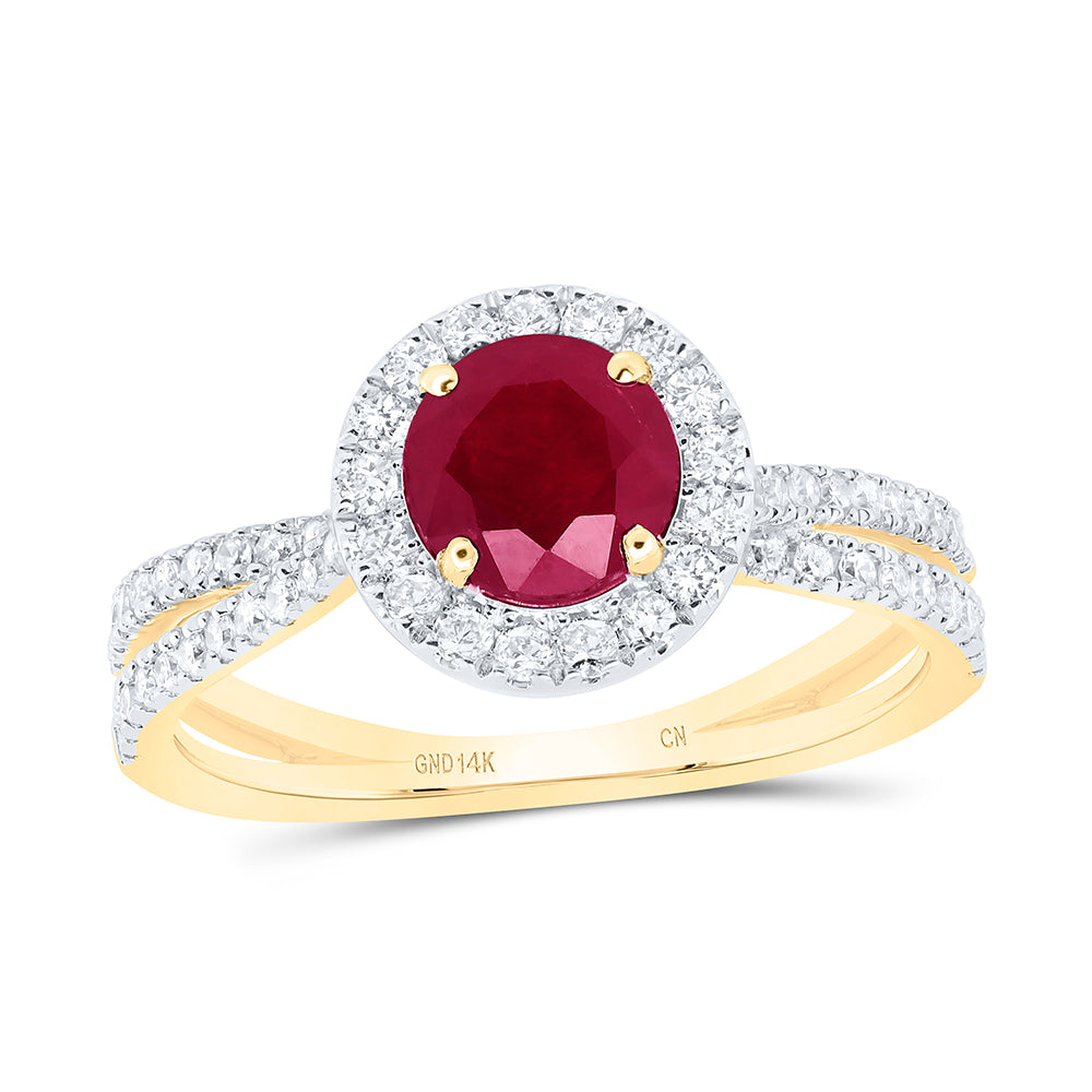 1/2CTW-DIA CN 6.3MM RD-RU NAT GEM RING