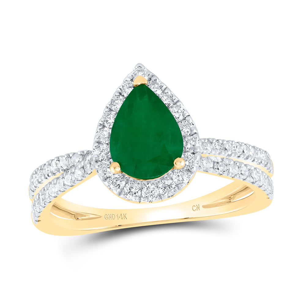 1/2CTW-DIA CN 8X5.5MM PS-EM NAT GEM RING