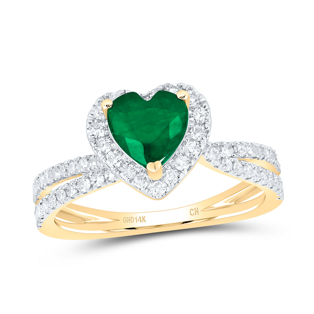 1/2CTW-DIA CN 6.5X6.5MM HT-EM NAT GEM RING
