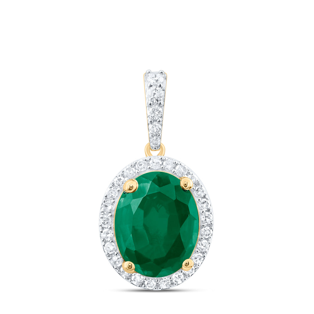 1/4CTW-DIA P1 10X8 MM OV-EM SYNTHETIC PENDANT