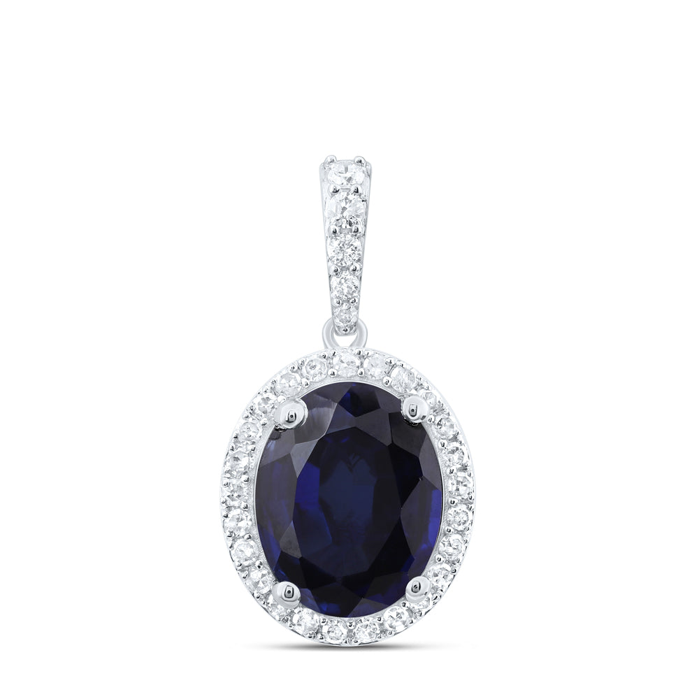 1/4CTW-DIA P1 10X8 MM OV-BS SYNTHETIC PENDANT