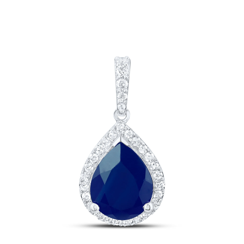 1/4CTW-DIA P1 10X8 MM PEAR-BS SYNTHETIC PENDANT