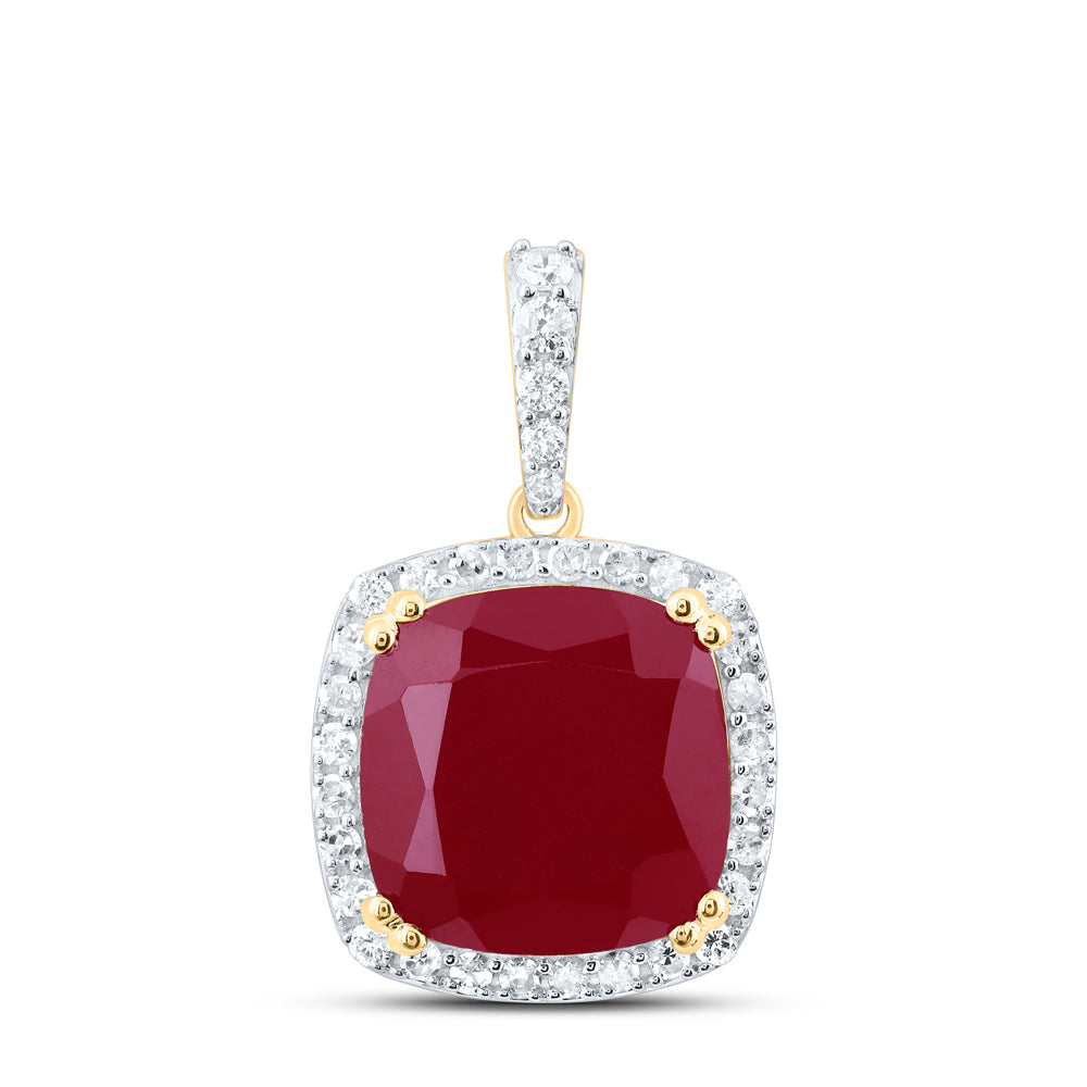 1/3CTW-DIA P1 10X10 MM CU-RU SYNTHETIC PENDANT