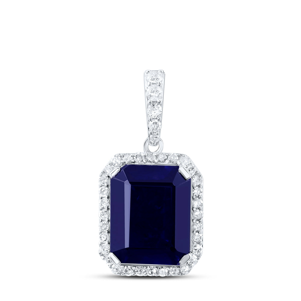 1/4CTW-DIA P1 10X8 MM EM-BS SYNTHETIC PENDANT