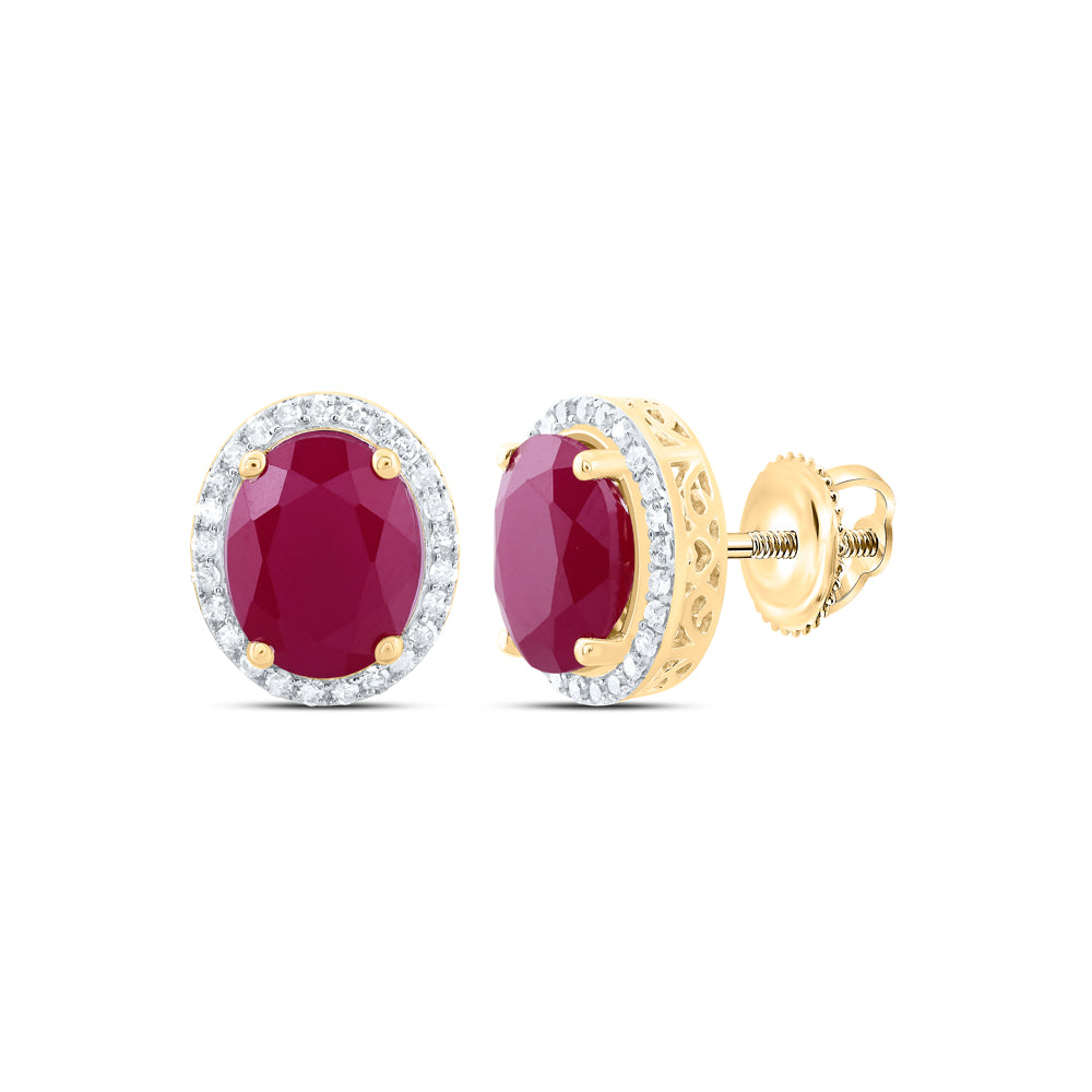 3/8CTW-DIA P1 10X8 MM OV-RU SYNTHETIC EARRING