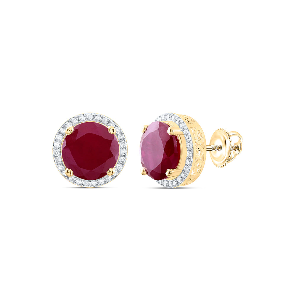 3/8CTW-DIA P1 10 MM RD-RU SYNTHETIC EARRING