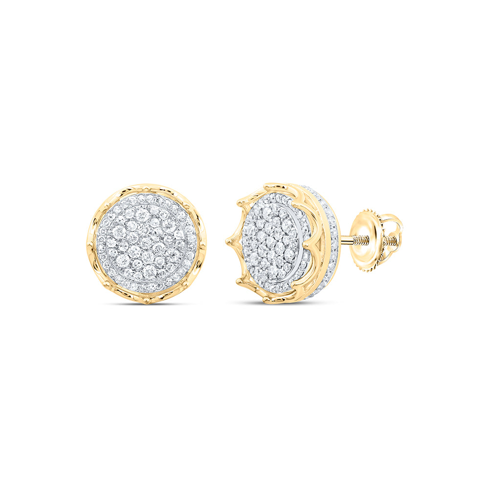1CTW-DIA P1 ROUND MENS EARRING