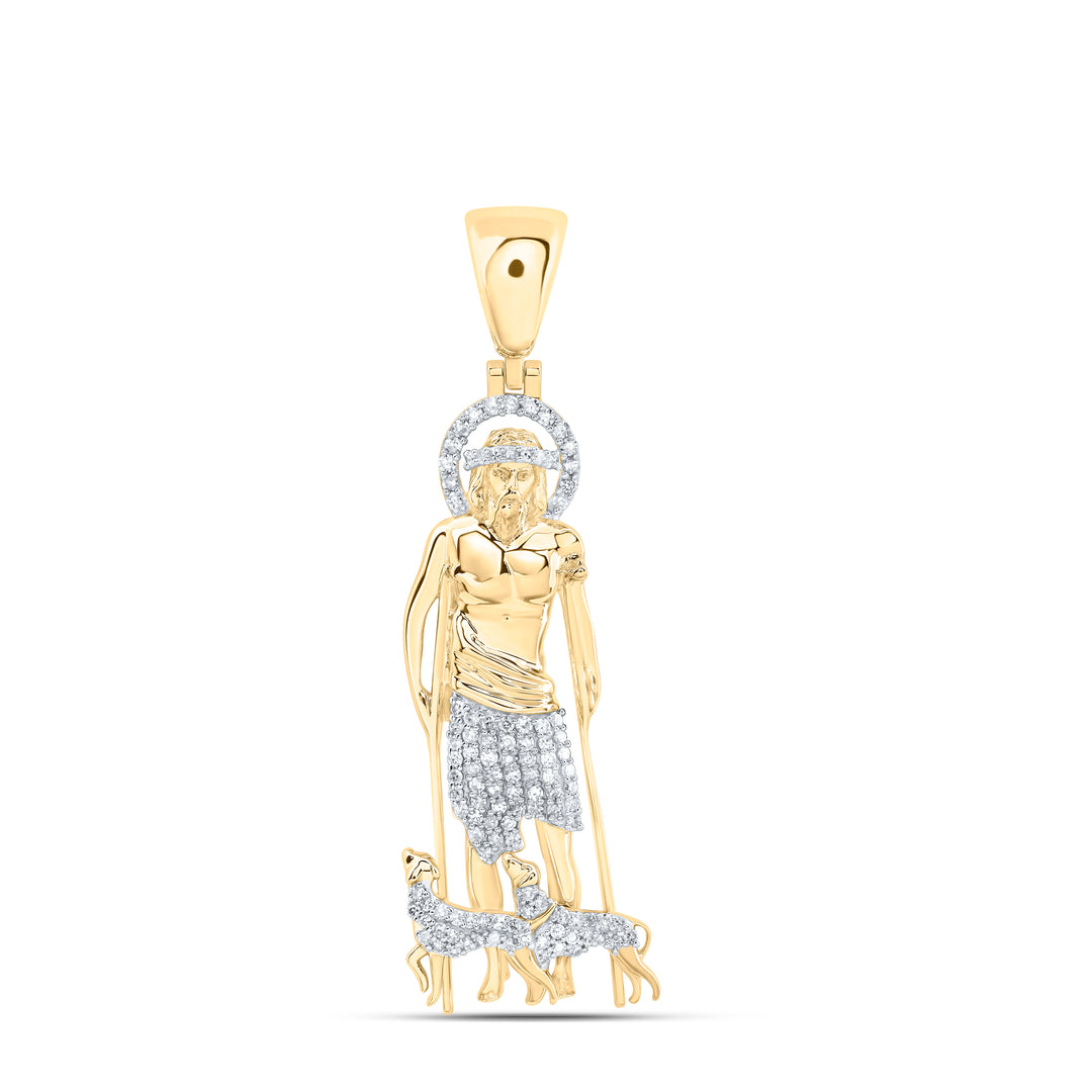 3/8CTW-DIA NK ST LAZARO MENS CHARM