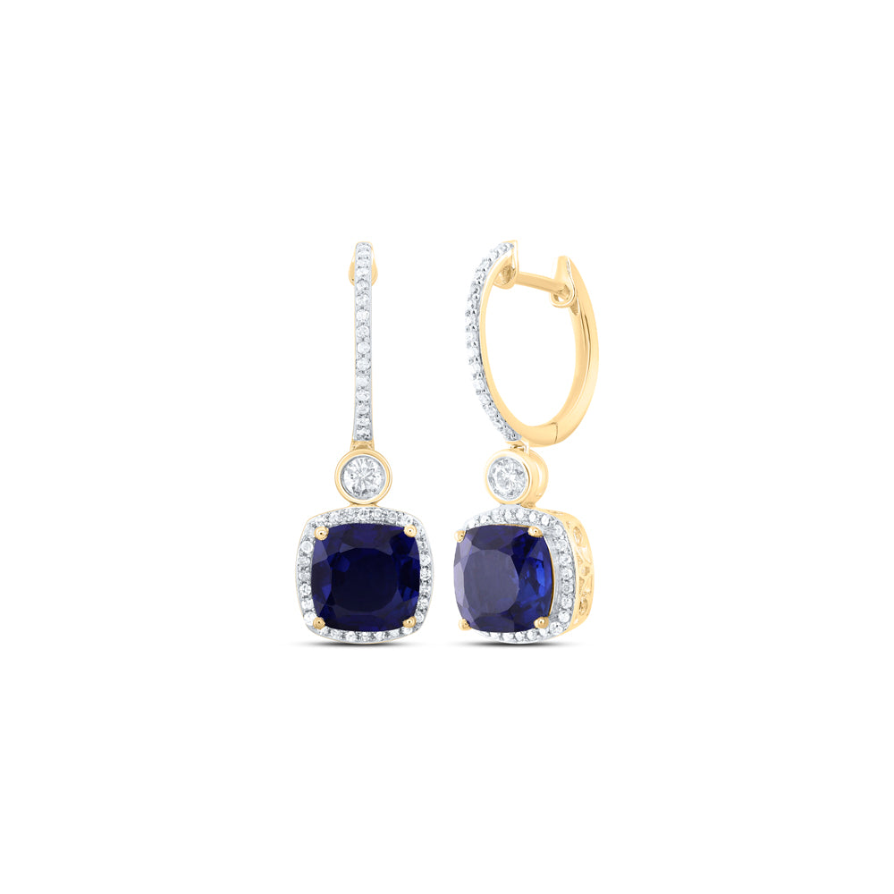 1/2CTW-DIA P1 8 MM CU-BS SYNTHETIC DANGLING EARRING