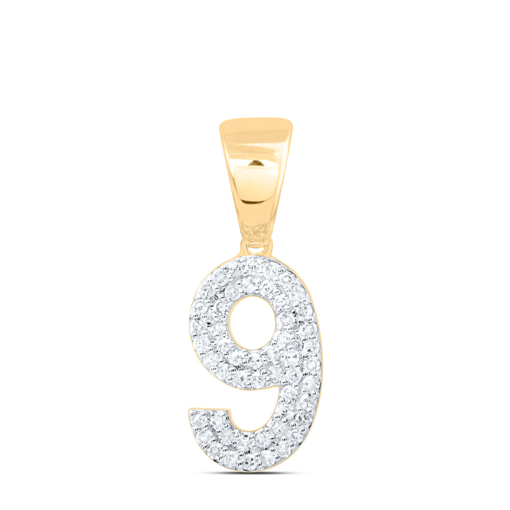 1/4CTW-DIA NK NUMBER "9" FASHION PENDANT