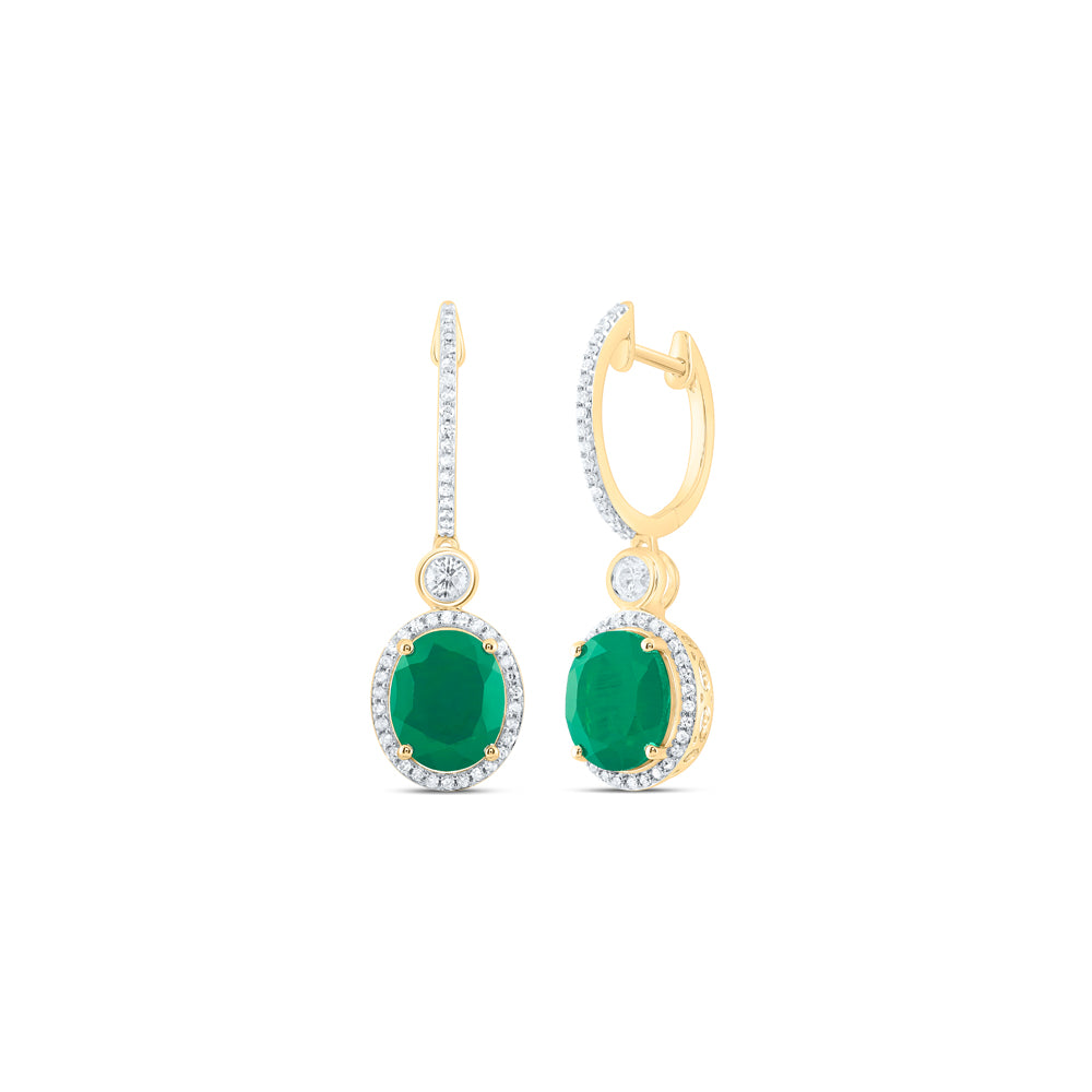 5/8CTW-DIA P1 10X8 MM OV-EM SYNTHETIC DANGLING EARRING