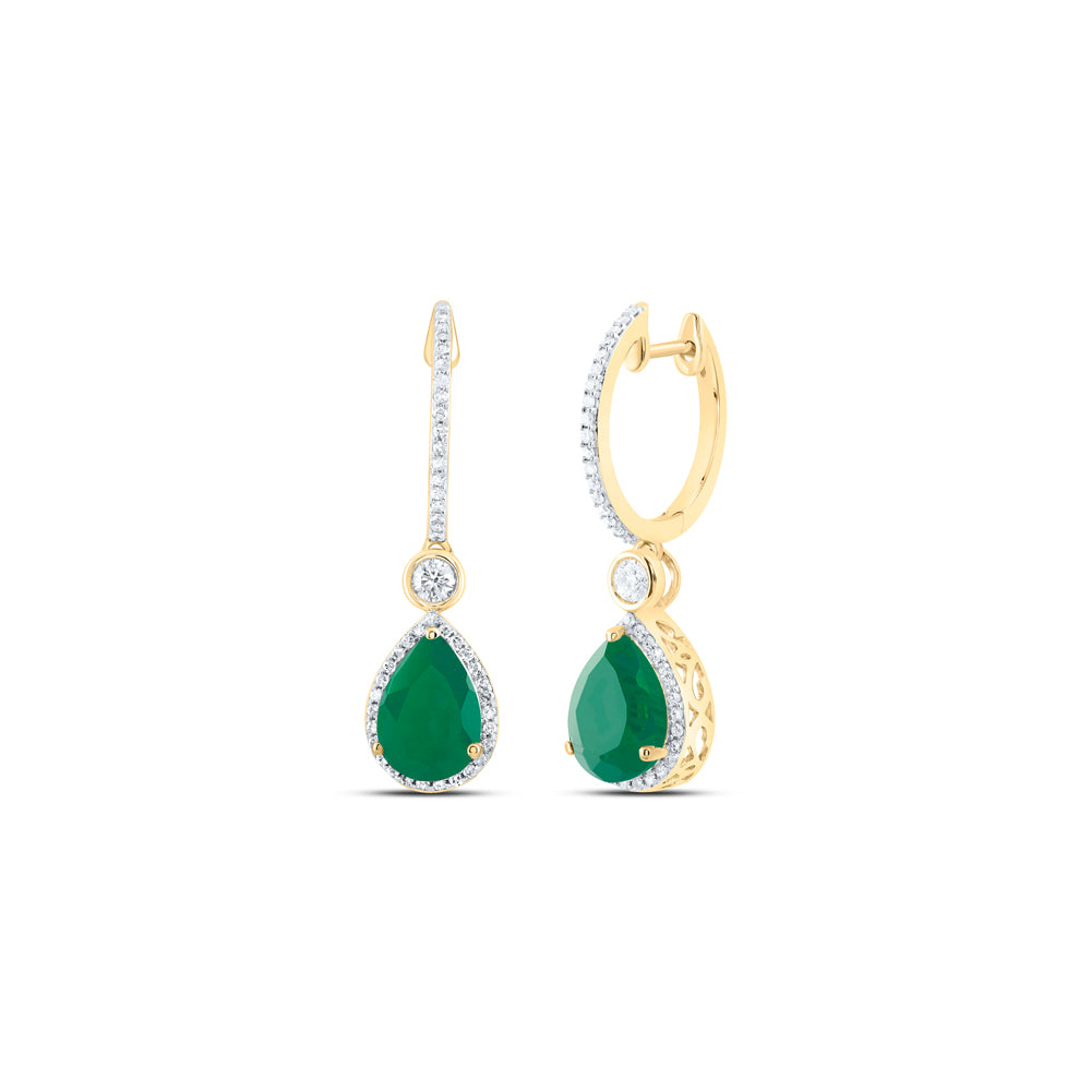 1/2CTW-DIA P1 10X7 MM PS-EM SYNTHETIC DANGLING EARRING