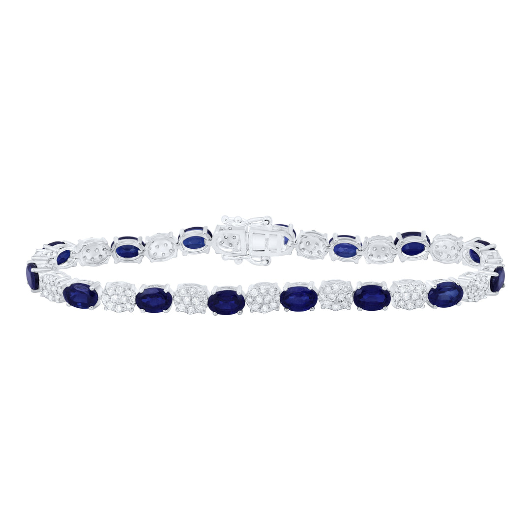 1 3/8CTW-DIA P1 6x4 MM OVAL-BS SYNTHETIC BRACELET(7 INCH)