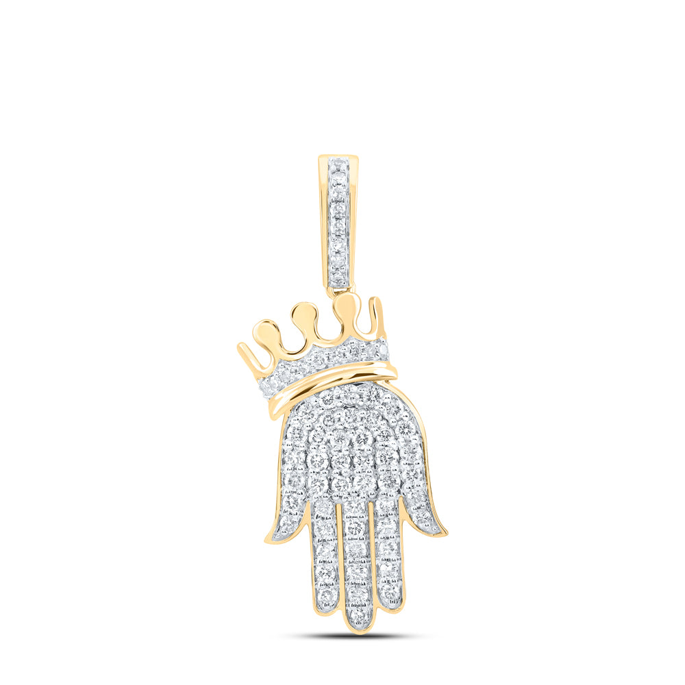 1/2CTW-DIA NK FASHION CROWN HAMZA LADIES PENDANT