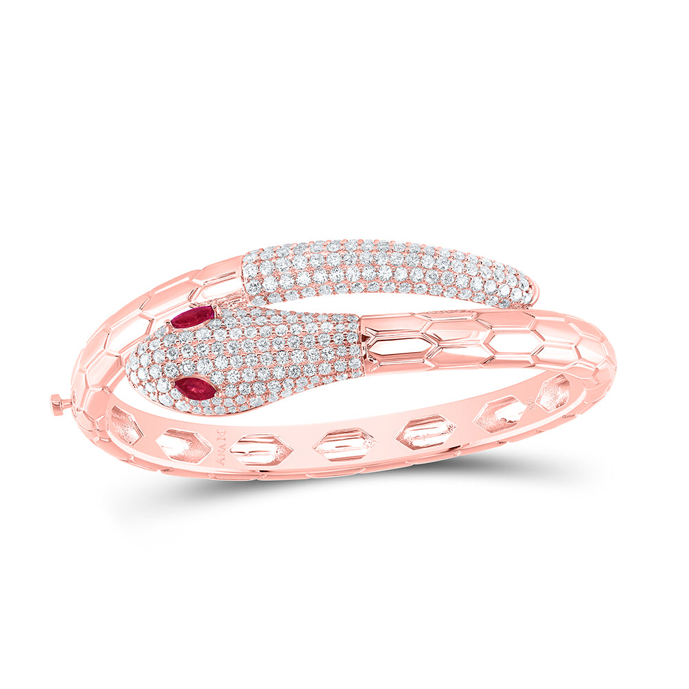 3 3/8CTW-DIA ANA M 5X2.5MM MQ-RU NAT GEM SNAKE BANGLE(47X57MM)