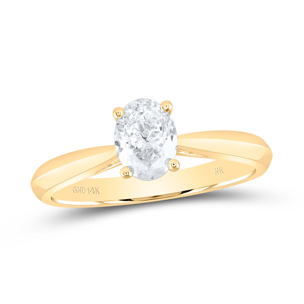 3/4CT-DIA SI IJ OVAL SOLITAIRE RING