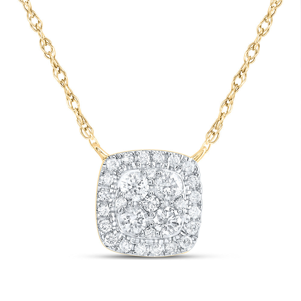 1/3CTW-DIA CN FASHION CUSHION NECKLACE (18 INCH)