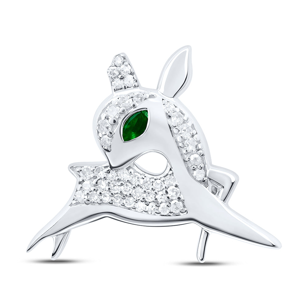 1/10CTW-DIA P1 3X2MM MQ-EM SYNTHETIC GIFT DEAR PENDANT