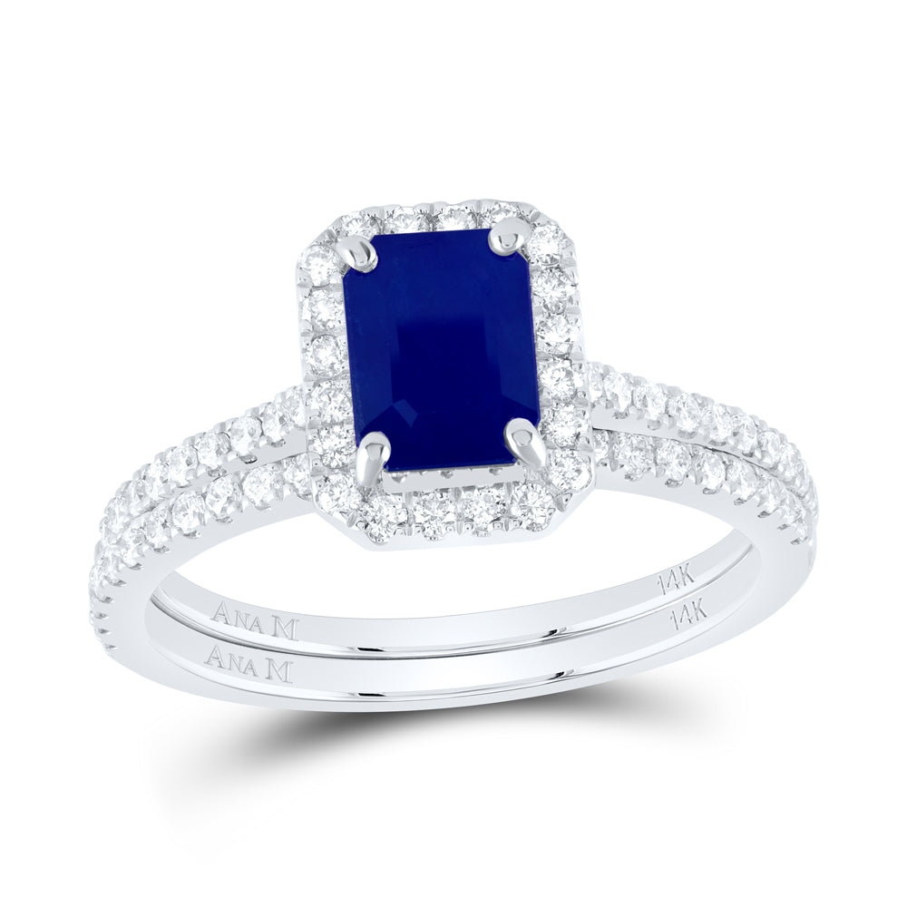 1/2CTW-DIA ANA M 7X5MM EM-BS NAT GEM BRIDAL SET