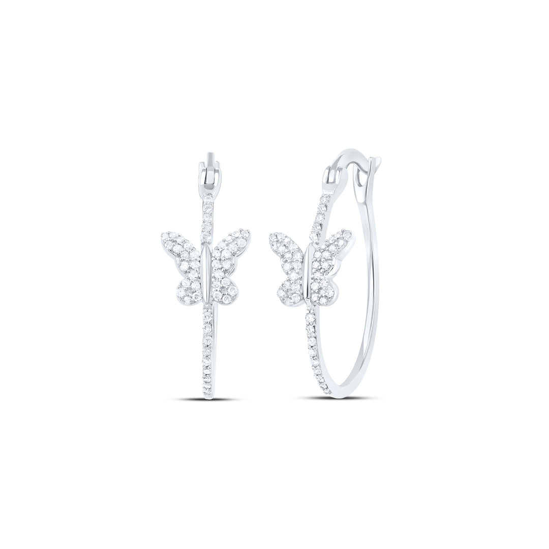1/3CTW-DIA P1 GIFT BUTTERFLY HOOP EARRING