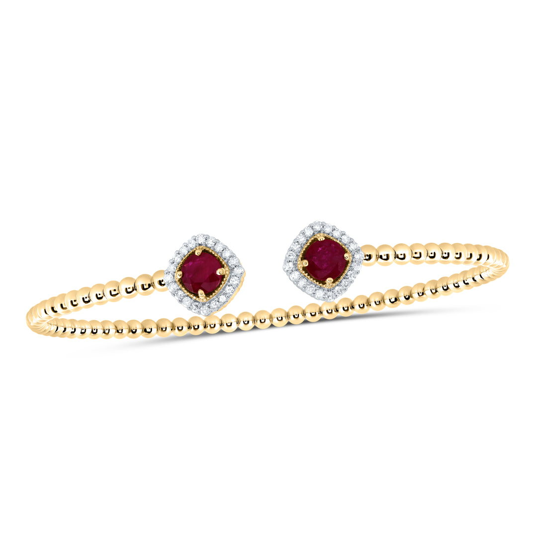 1/4CTW-DIA CN 5MM RD-RU NAT GEM LADIES BANGLE (59X53 MM)