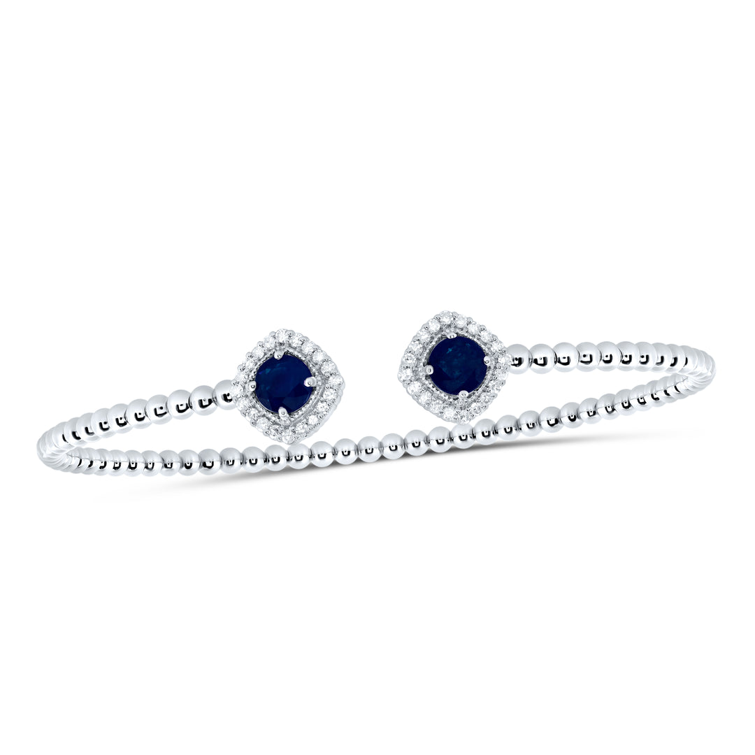 1/4CTW-DIA CN 5MM RD-BS NAT GEM LADIES BANGLE (59X53 MM)