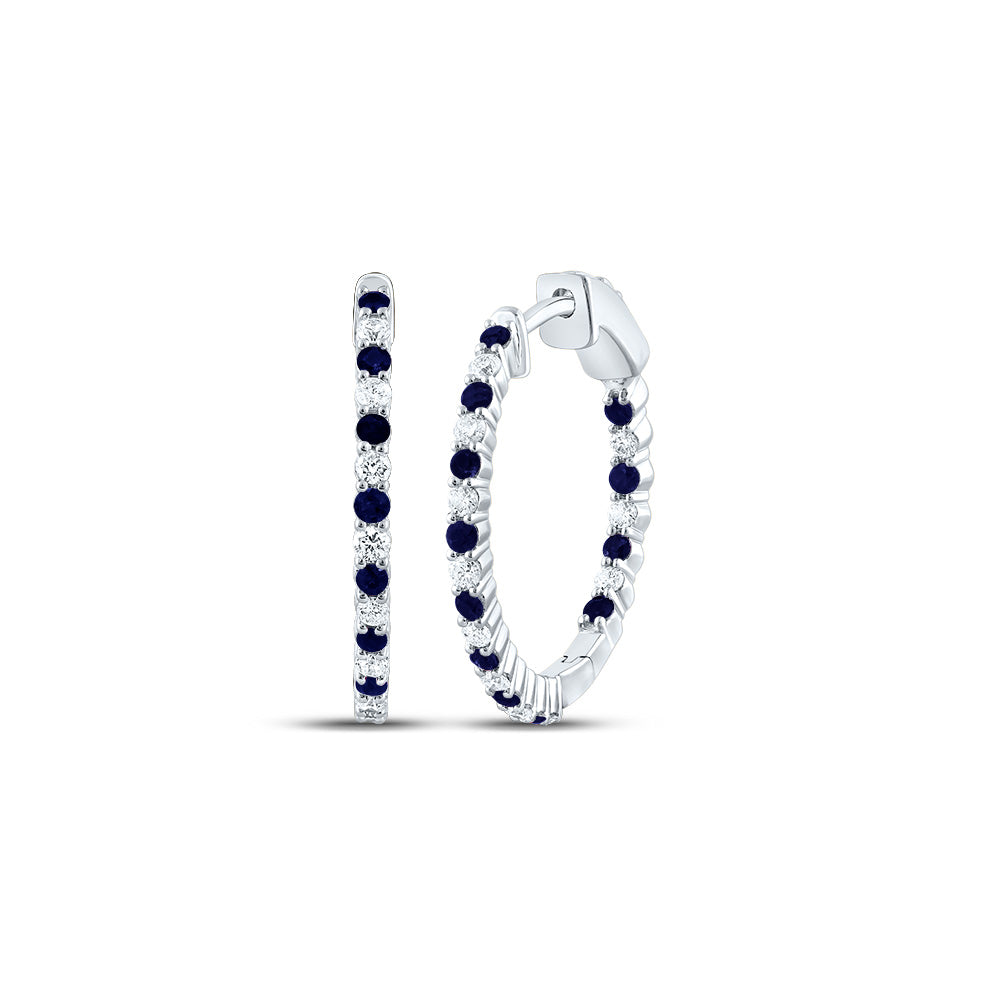 1/2CTW-DIA CN 1/2 CTW RD-BS NAT GEM HOOP EARRING