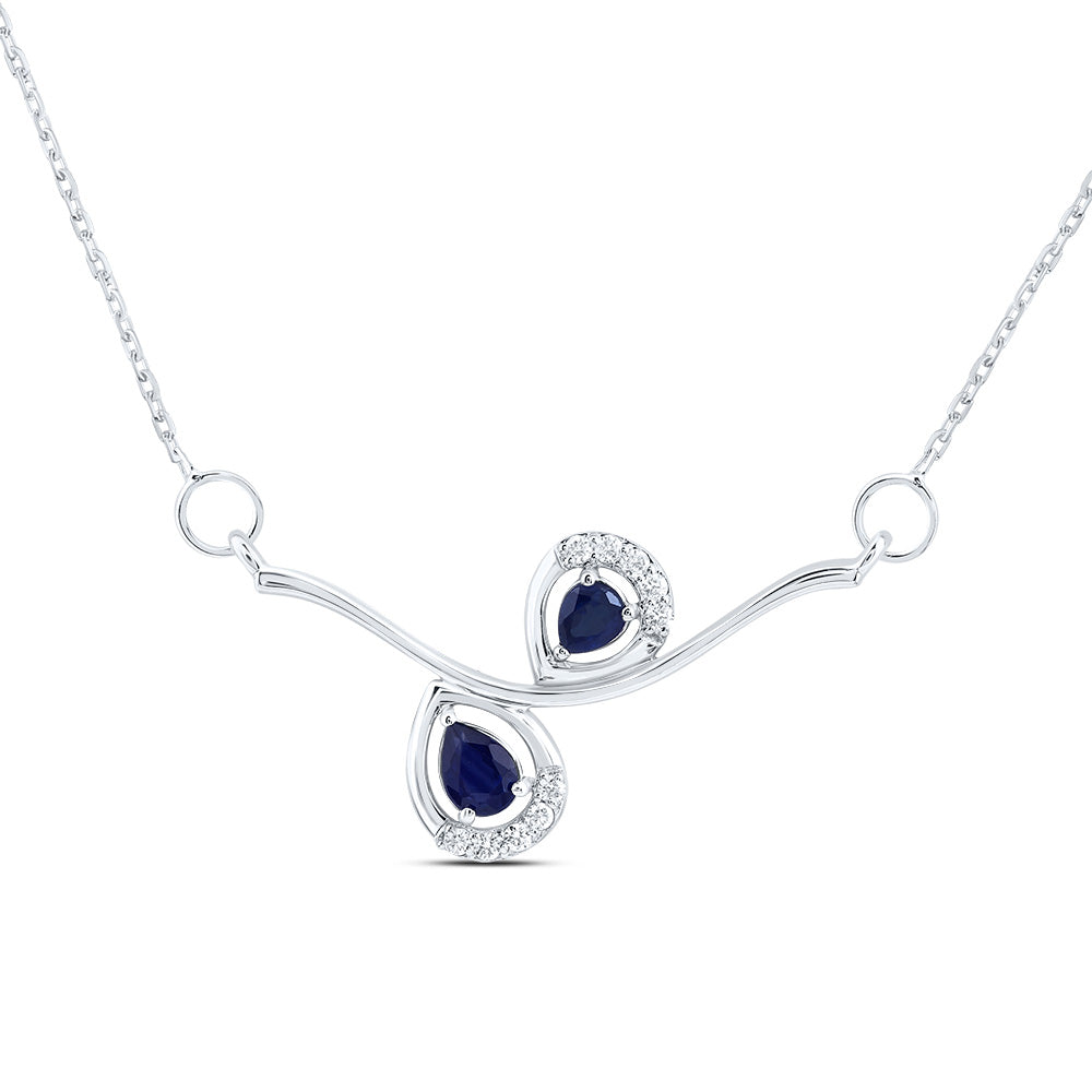 1/20CTW-DIA CN 1/3CTW PS-BS NAT GEM FASHION NECKLACE(18 INCH)