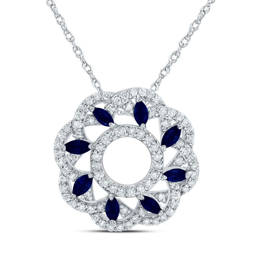 1/3CTW-DIA CN 1/3CTW MQ-BS NAT GEM FASHION NECKLACE (18 INCH)