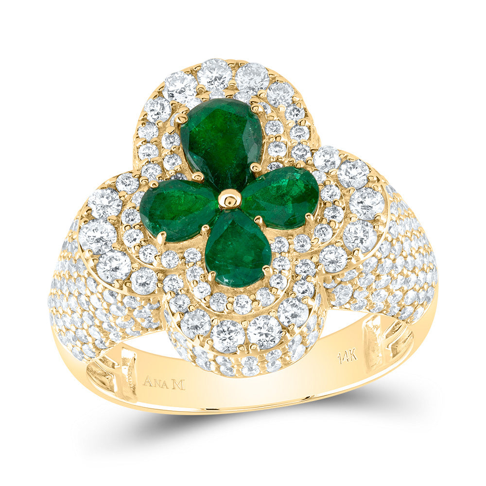 2 1/2CTW-DIA ANA M 1 3/8CTW PS-EM NAT GEM CROSS RING