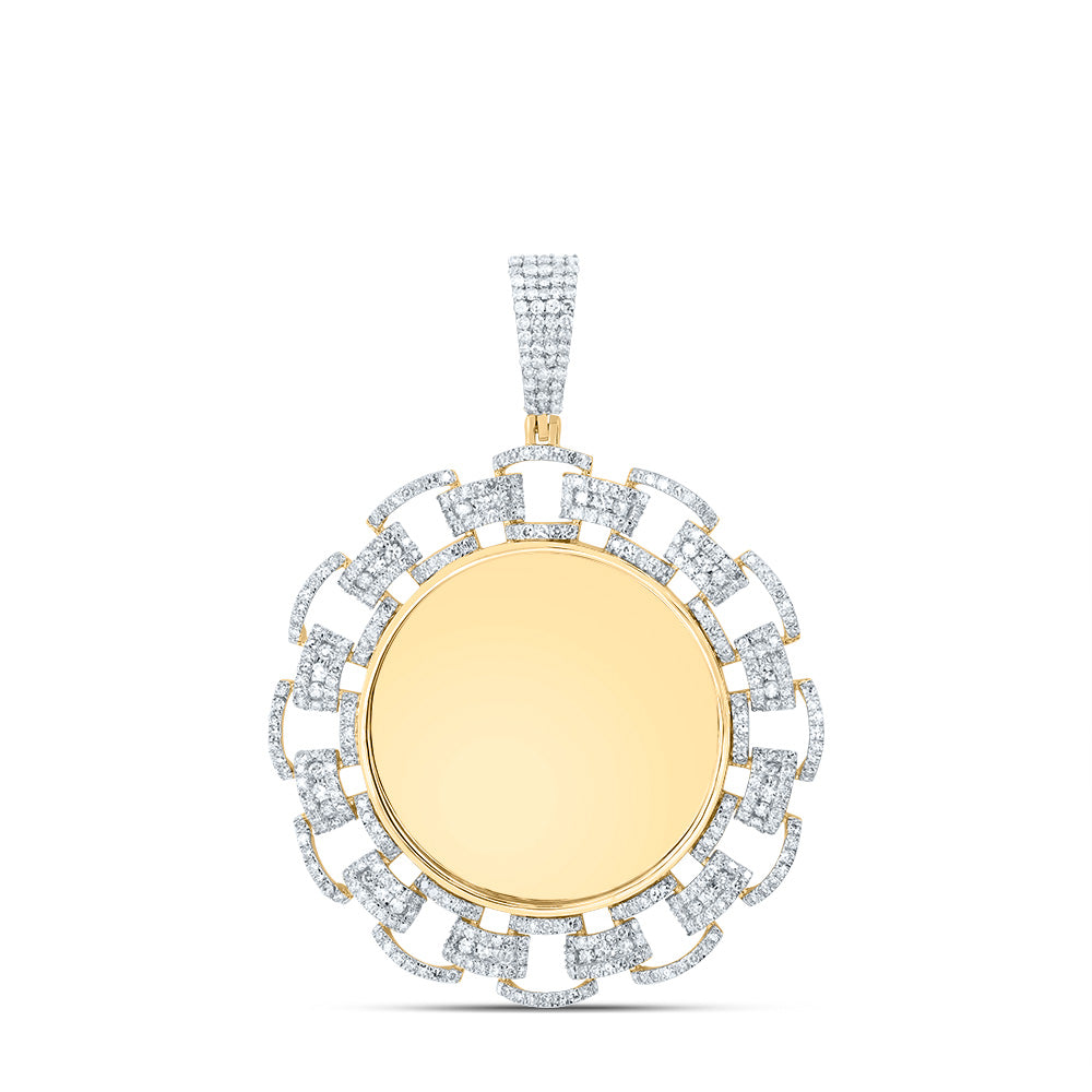 1 3/8CTW-DIA NK CIRCLE MEMORY MENS CHARM