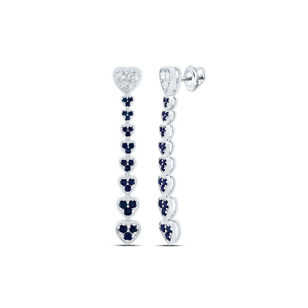 1/3CTW-DIA ANA M 7/8CTW RD-BS NAT GEM HEART DANGLING EARRING