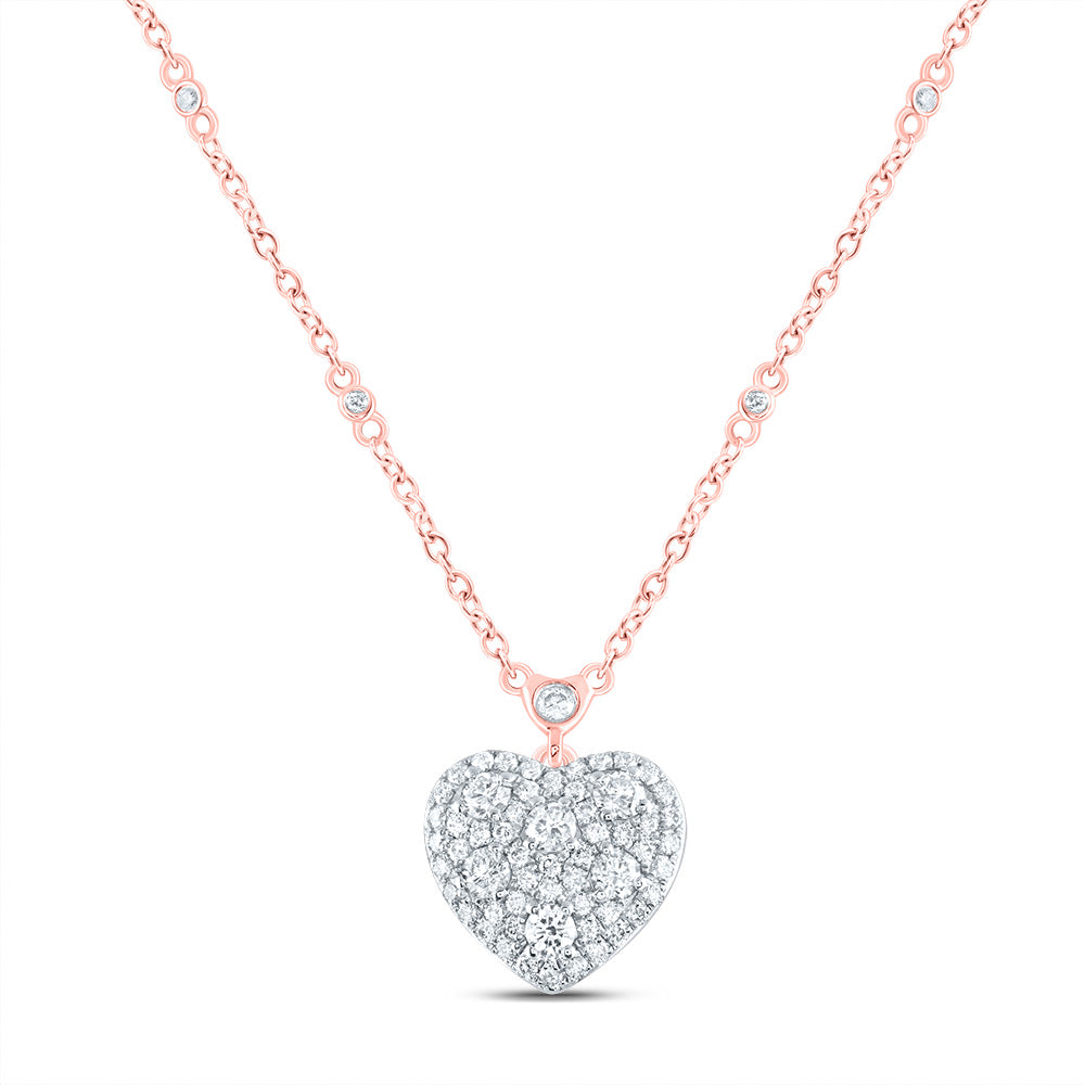 3/4CTW-DIA CN FASHION HEART NECKLACE (18 INCH)