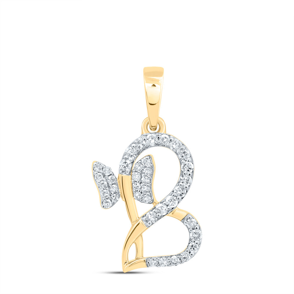 1/8CTW-DIA CN GIFT BUTTERFLY HEART PENDANT