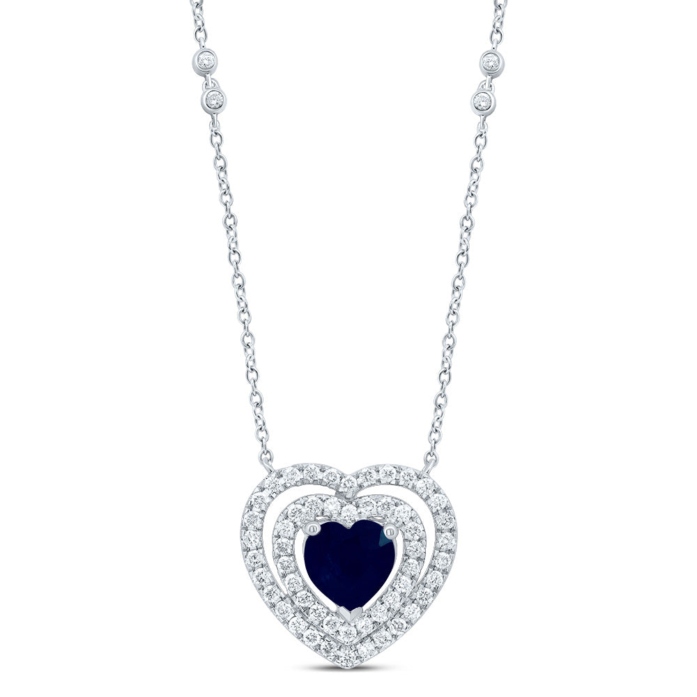 3/8CTW-DIA CN 6X6 MM HEART-BS NAT GEM NECKLACE (18 INCH)