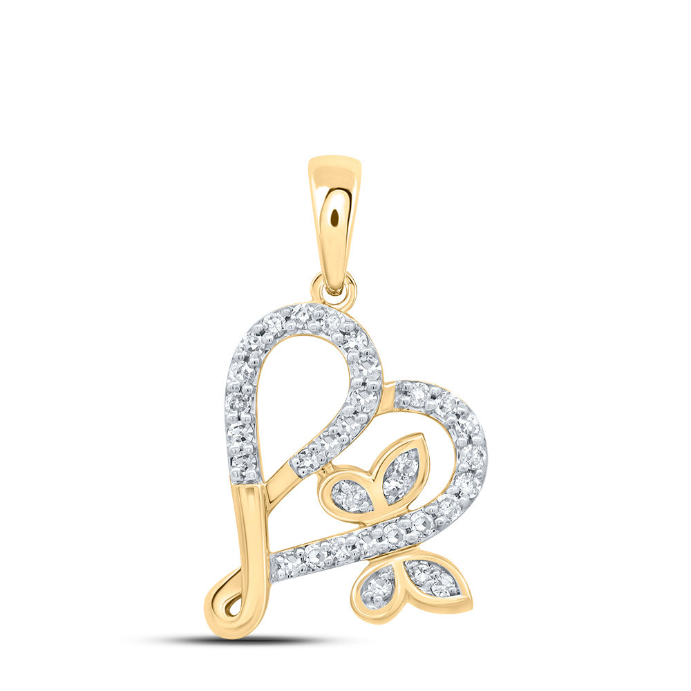 1/6CTW-DIA CN GIFT BUTTERFLY HEART PENDANT