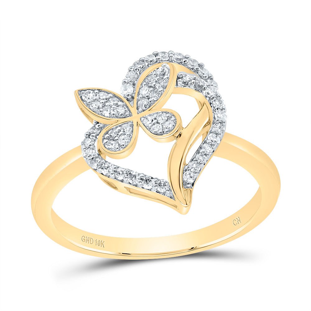 1/4CTW-DIA CN GIFT BUTTERFLY HEART RING
