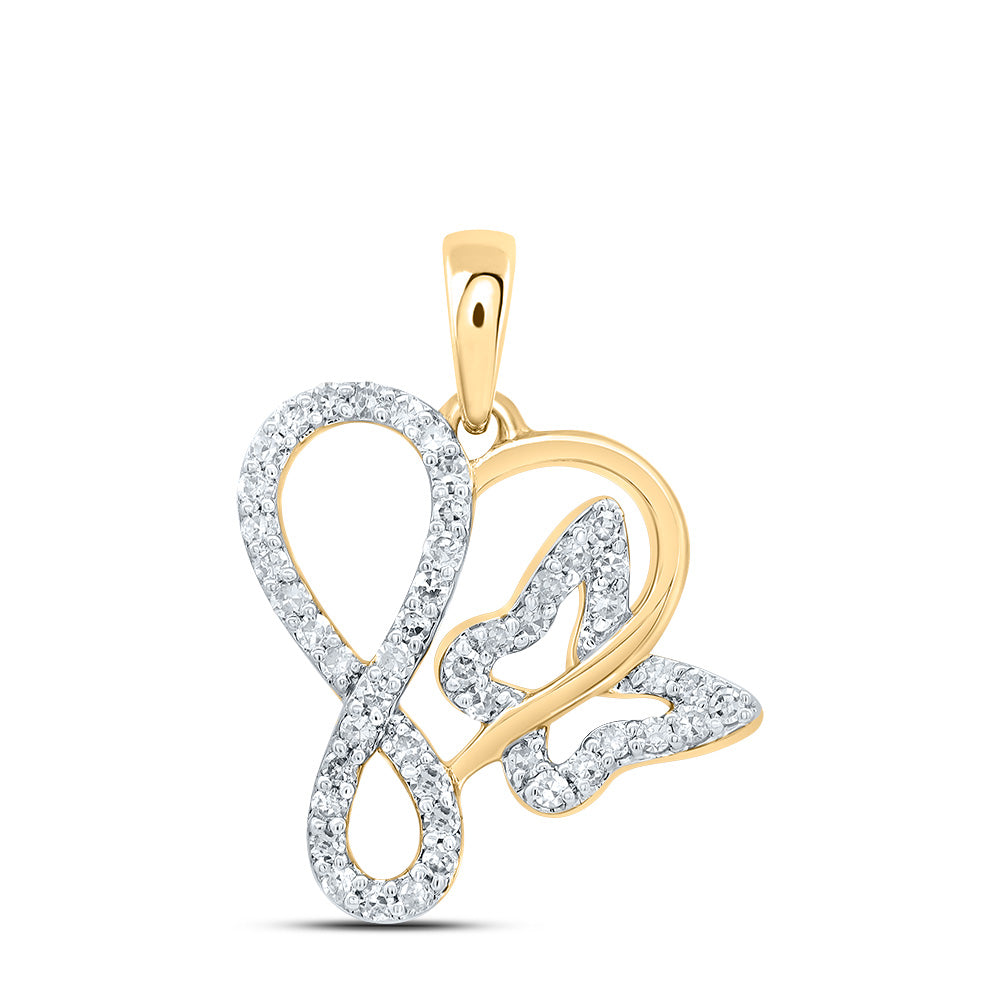 1/5CTW-DIA CN GIFT BUTTERFLY HEART PENDANT