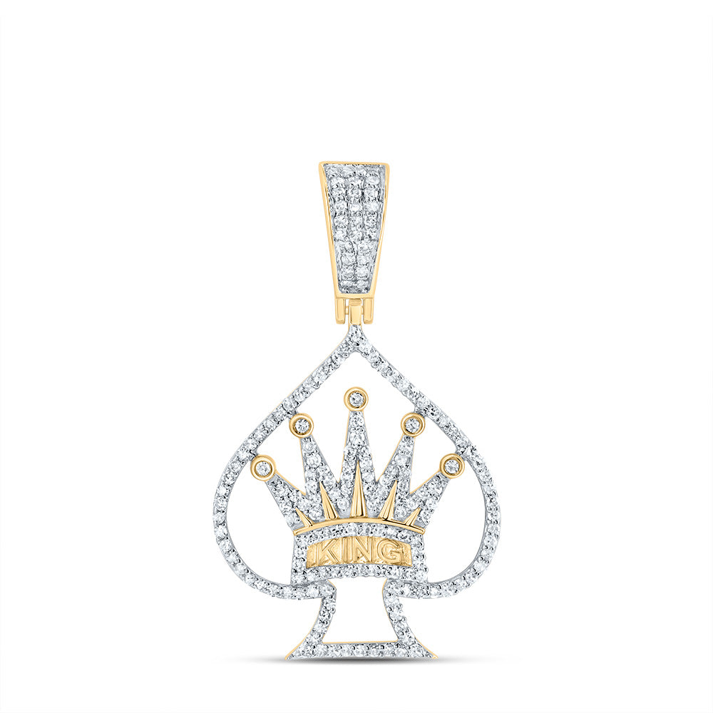 5/8CTW-DIA NK KING CROWN MENS CHARM