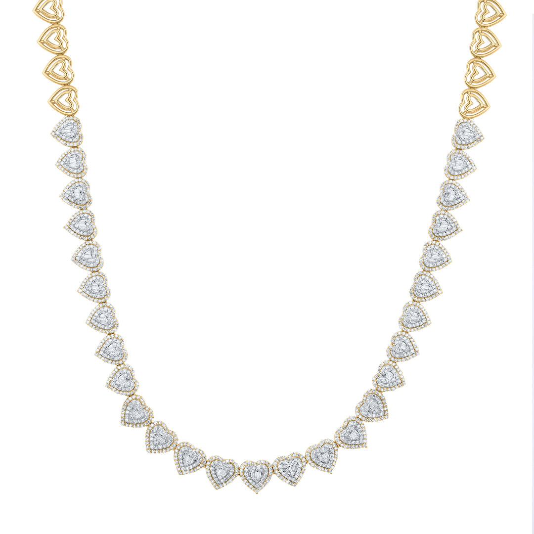 4 1/2CTW-DIA NK HEART NECKLACE (17INCH)