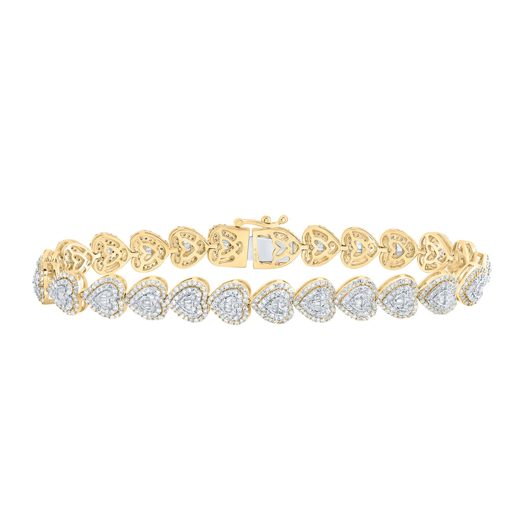 3CTW-DIA NK HEART BRACELET(7INCH)