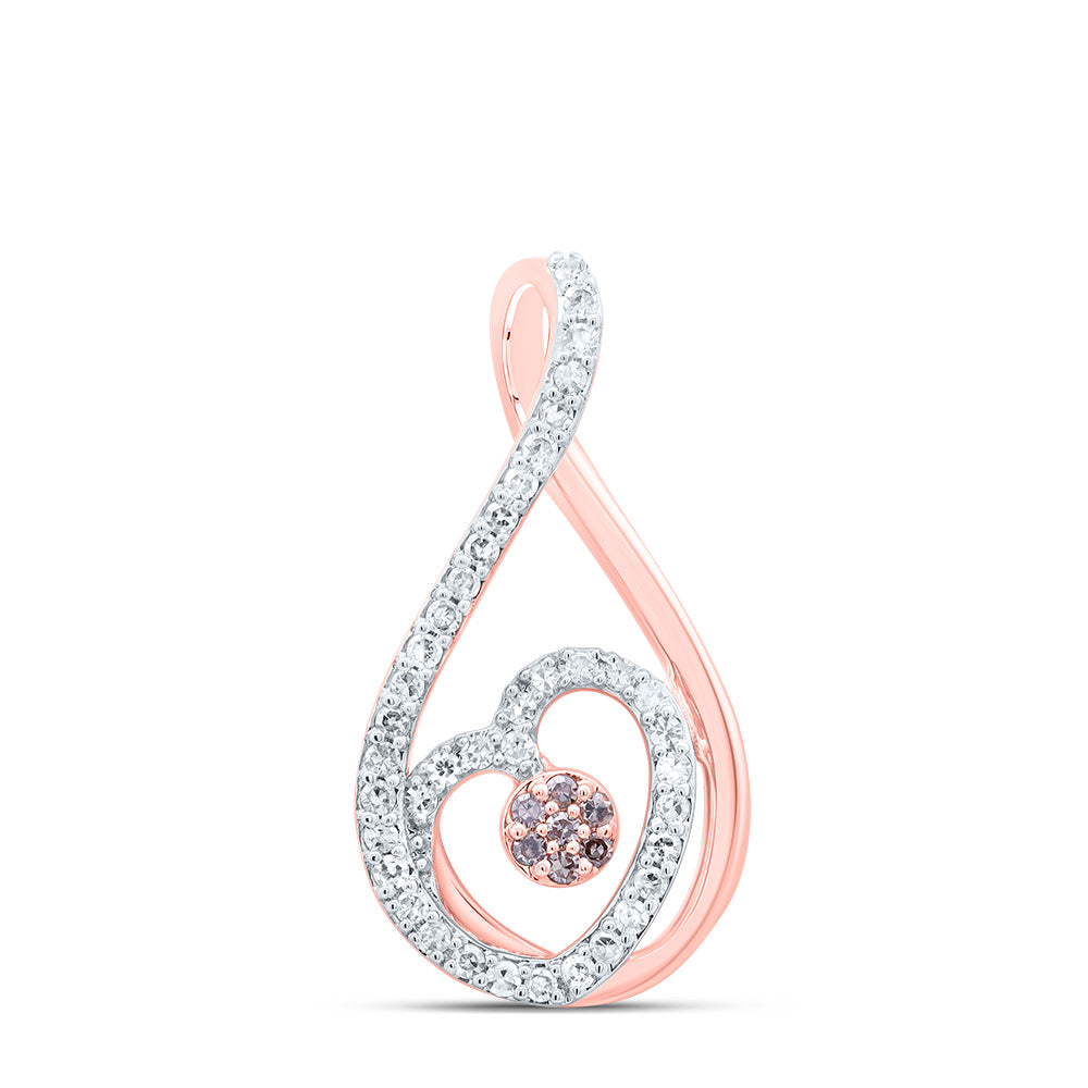 1/5CTW-DIA CN COGNAC NATURAL FASHION HEART PENDANT