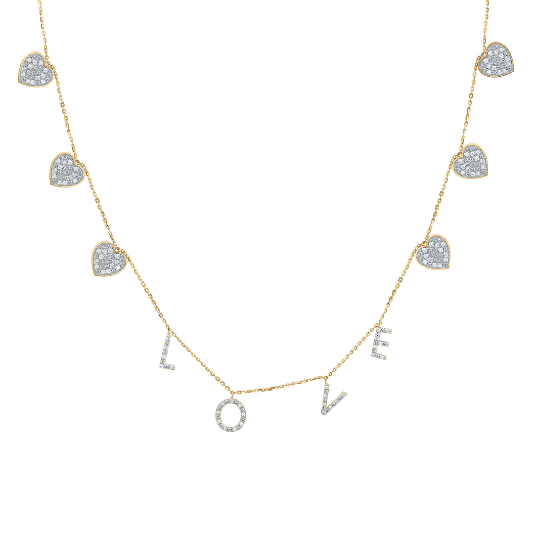 3/8CTW-DIA CN GIFT HEART LOVE NECKLACE(16 INCH)