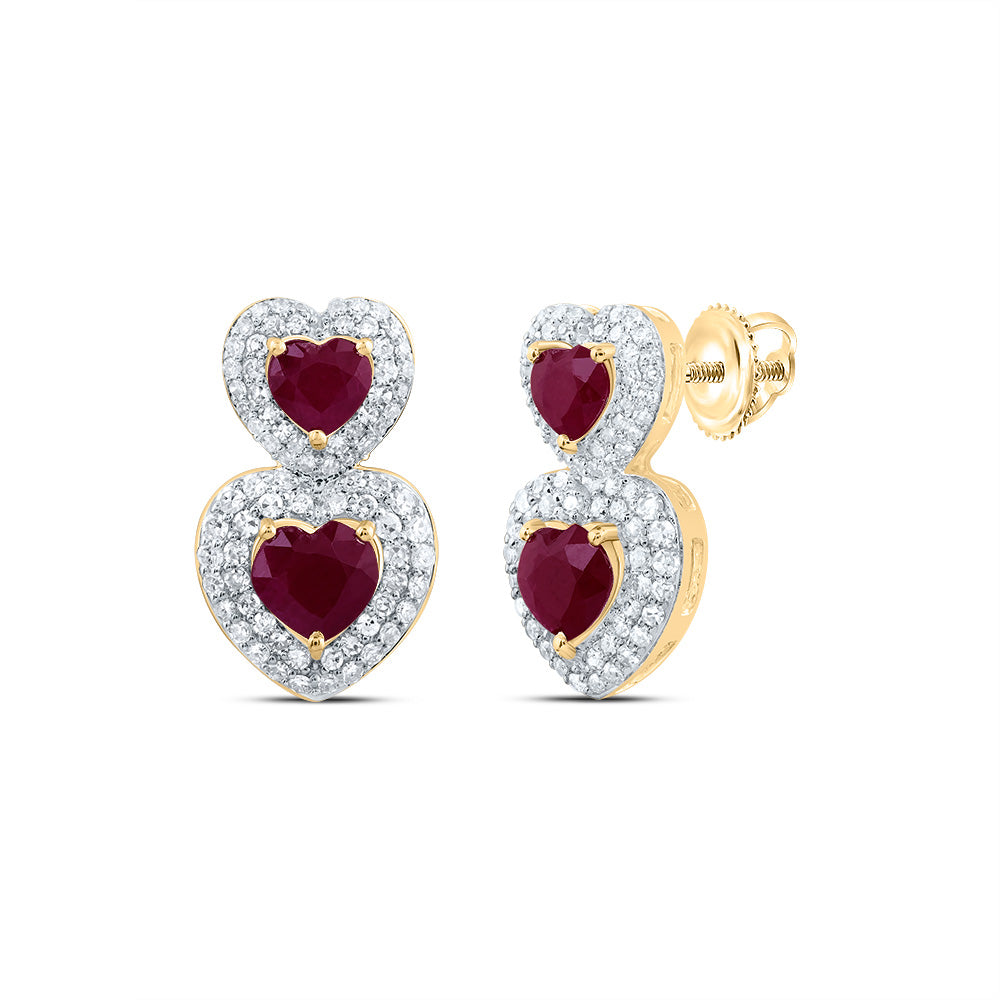 1/2CTW-DIA CN 1 5/8CTW HS-RU NAT GEM FASHION HEART EARRING