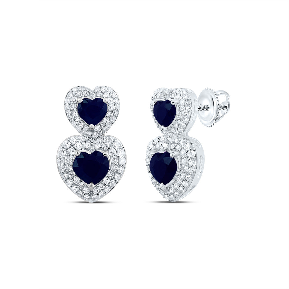 1/2CTW-DIA CN 2 1/4CTW HS-BS NAT GEM FASHION HEART EARRING