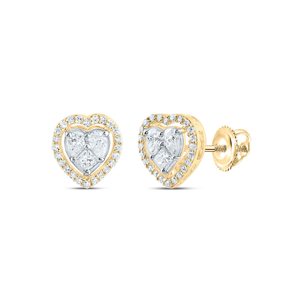 1/3CTW-DIA CN FASHION HEART STUD EARRING