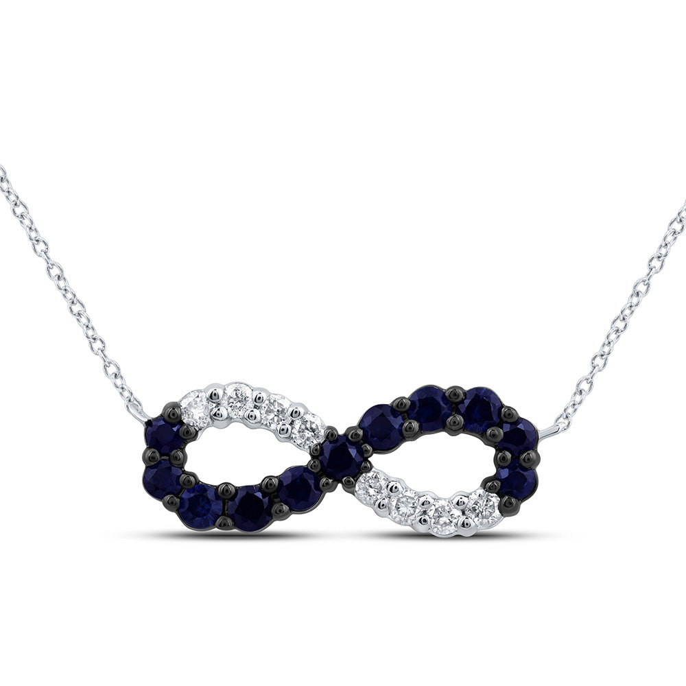 1/8CTW-DIA P1 3/8CTW RD-BS NAT GEM GIFT INFINITY NECKLACE (18 INCH)