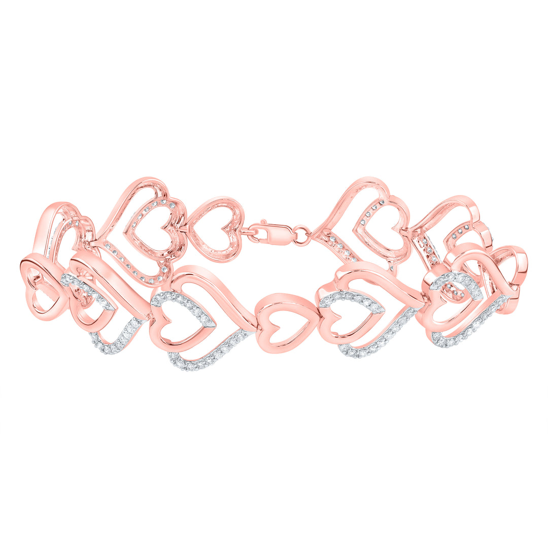 1 5/8CTW-DIA CN FASHION HEART BRACELET(7 INCH)