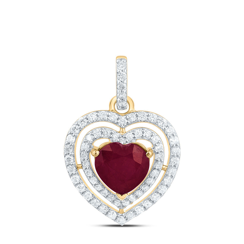 1/2CTW-DIA CN 7.50 MM HS-RU NAT GEM FASHION HEART PENDANT